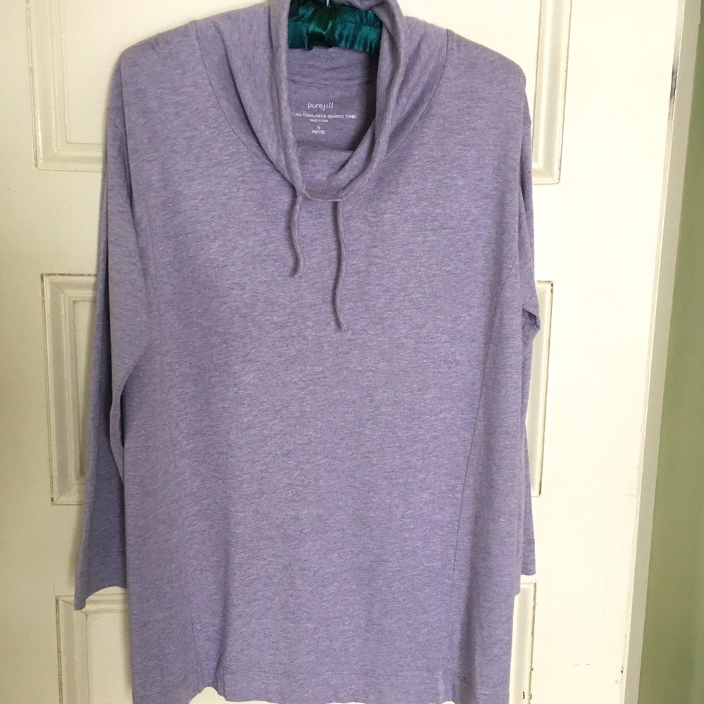 J.Jill, pure Jill orchid cowl-neck seamed tunic S petite